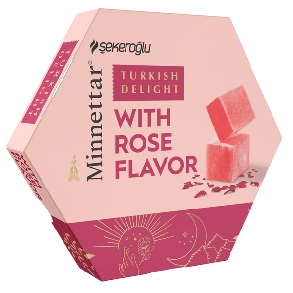Sekeroglu Rose Flavour Turkish Delight 200g | Authentic Turkish Delight