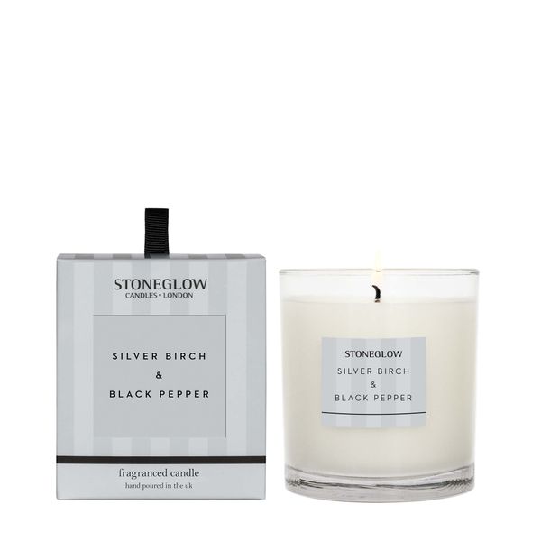 Stoneglow Fragranced Candle - Silver Birch &amp; Black Pepper