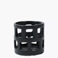 Black Ceramic Candle Holder