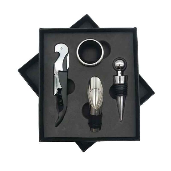 4 in 1 Stainless Steel Red Wine Bottle Opener Gift Set