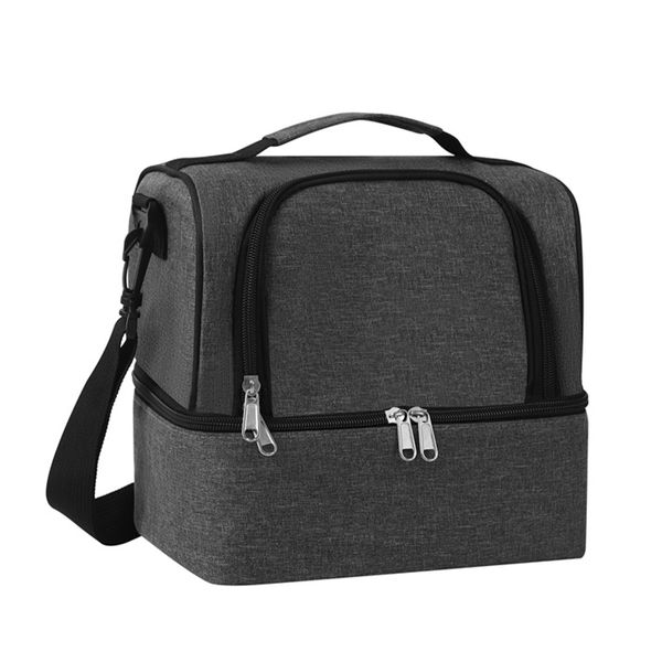 Double Layer Lunch Bag Cooler Insulated Lunch Tote Large Food Carrier Bag