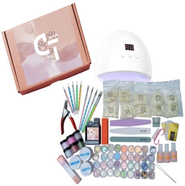 Cleo Glitter, Acrylic Powder and UV Gel Nail Kit 72 Pieces