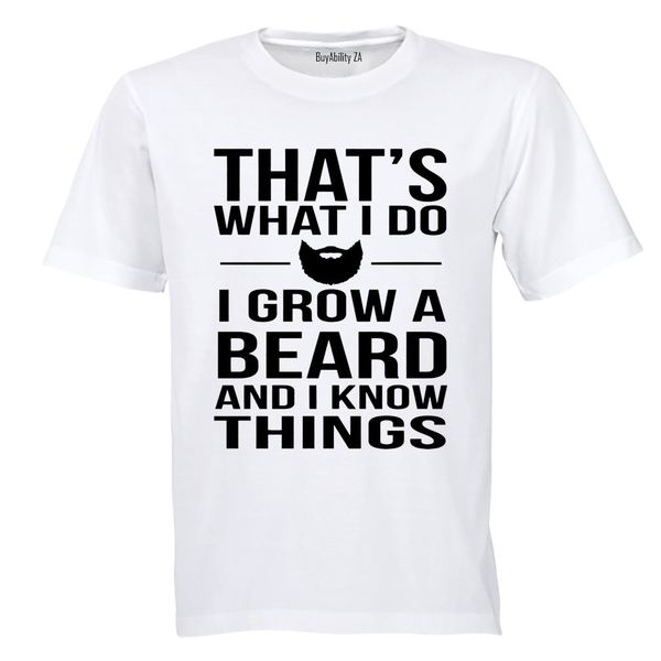 Grow A Beard - Mens - T-Shirt - White image