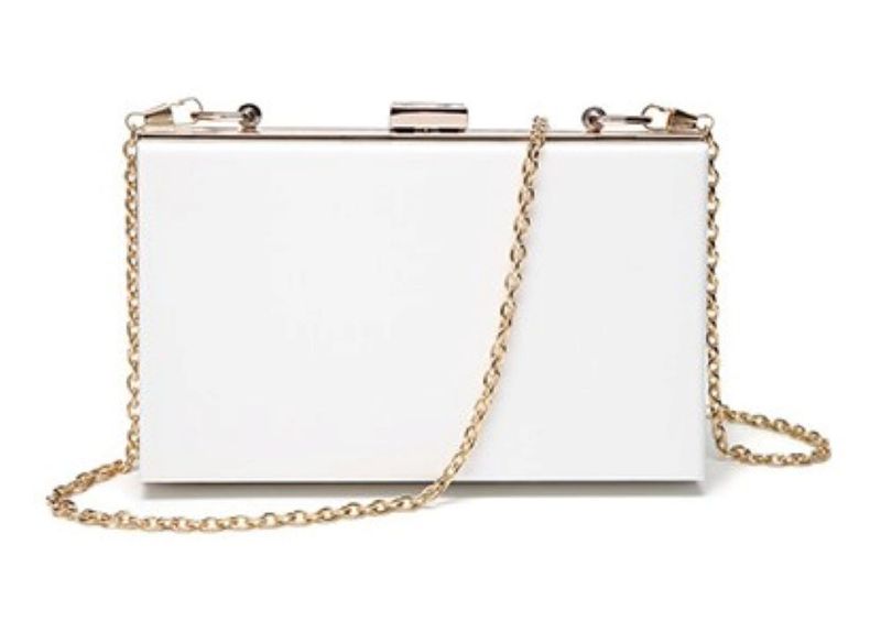 Handbag - Acrylic Crossbody/Clutch - White