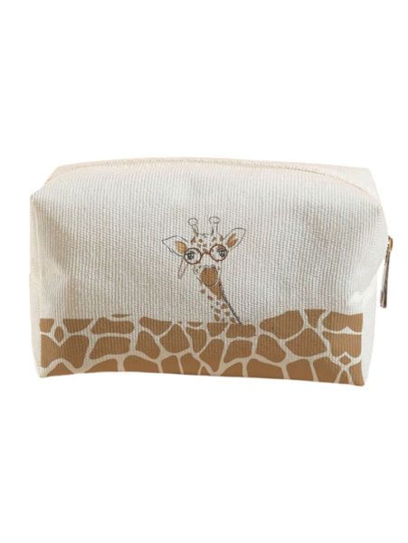 1 Piece - Cartoon Giraffe Print Makeup Bag - Multicolor