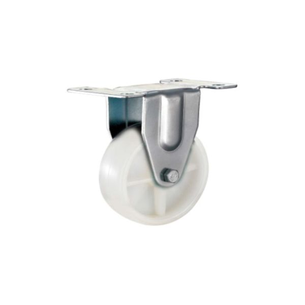 Tradequip - White Polypropylene Castor with Fixed Wheel 100mm
