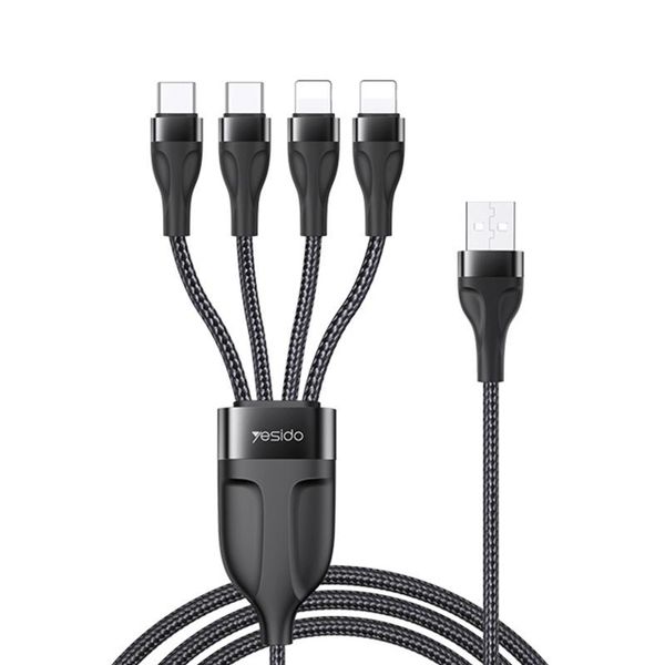YESIDO CA111 4A USB to Dual Type-C + Dual Lightning Charging Cable