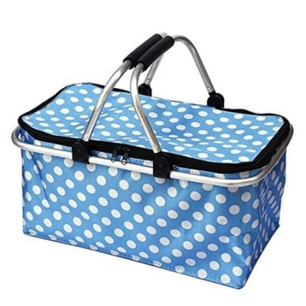 Collapsible Picnic Basket - Blue