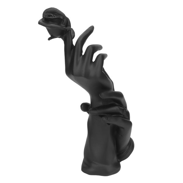 Black Glossy Resin Hand - Ring Holder Home Decor
