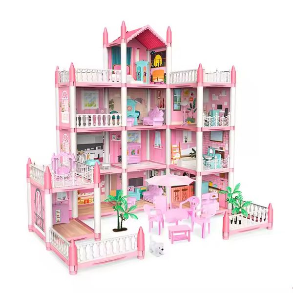 Kids-Up DIY Doll House Princess Castle Big Villa Cottage Girl Toy Playset