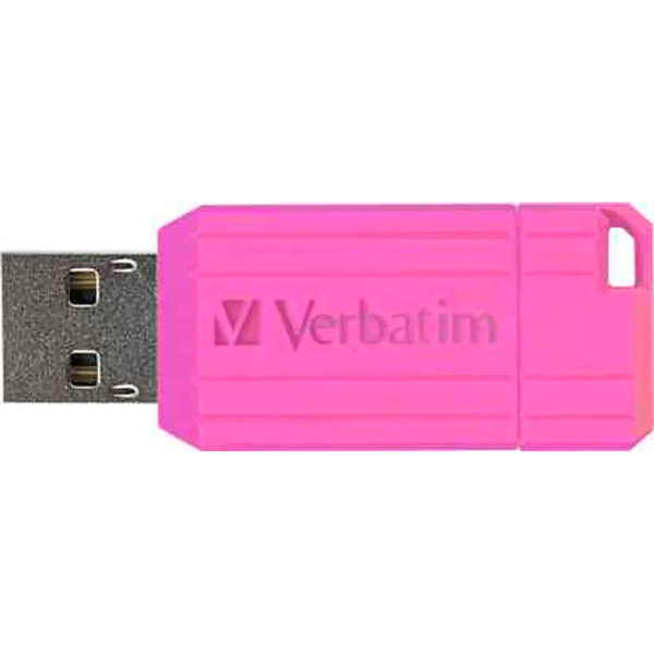Verbatim- Pinstripe USB 2.0 Flash Drive 16GB- Pink 2×