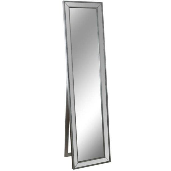 Silver Frame Standing Rectangular Mirror (160 cm x 40 cm)