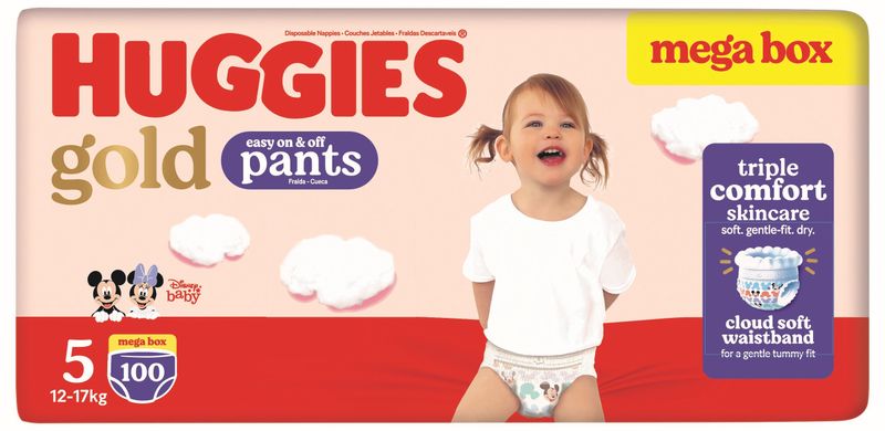 Huggies Gold Disposable Nappy Pants Size 5 Moving Baby 100 Pants Megabox