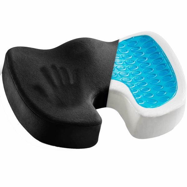 Gel Enhanced Seat Cushion,Non-Slip Orthopedic Gel &amp; Memory Foam Cushion