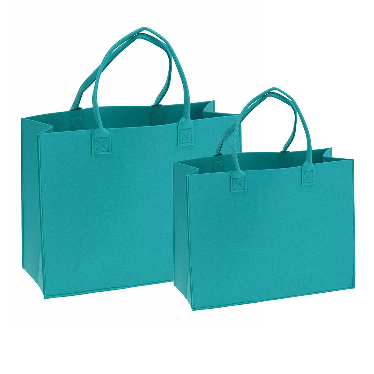 Felt Tote Bags - Large & Small Reusable Shopping and Storage Bags - 2 Pieces