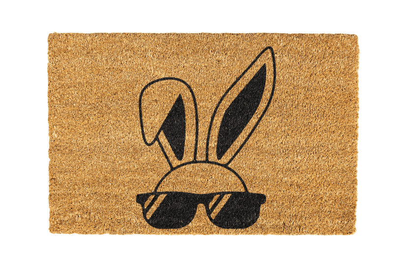 Cool Bunny with Shades Coir Doormat Design 700 x 400mm