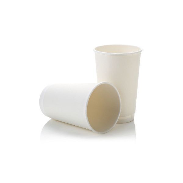 Double Wall Coffee Cup - 500ml - White - 25 Pack-Disposable