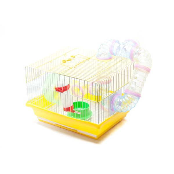 Hamster Cage With Tunnel (35cm x 28cm x 23cm)