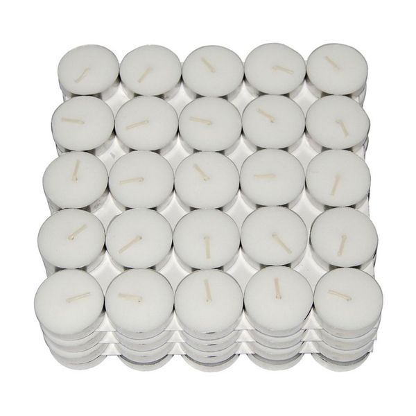 100 Pieces Pack of Tea Light Candles - White