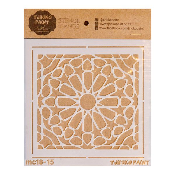 Tjhoko Paint Stencil - 15x15cm - Mosaic Tile 2