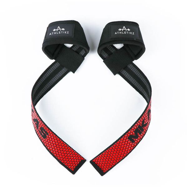 ATHLETIKZ Weightlifting Straps with Silicone Grip - Gym &amp; Strength Training