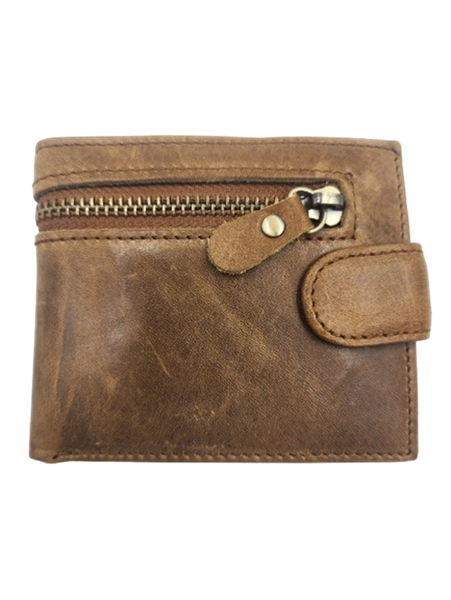 Luxury Genuine Leather Bi-Fold Wallet - Light Brown