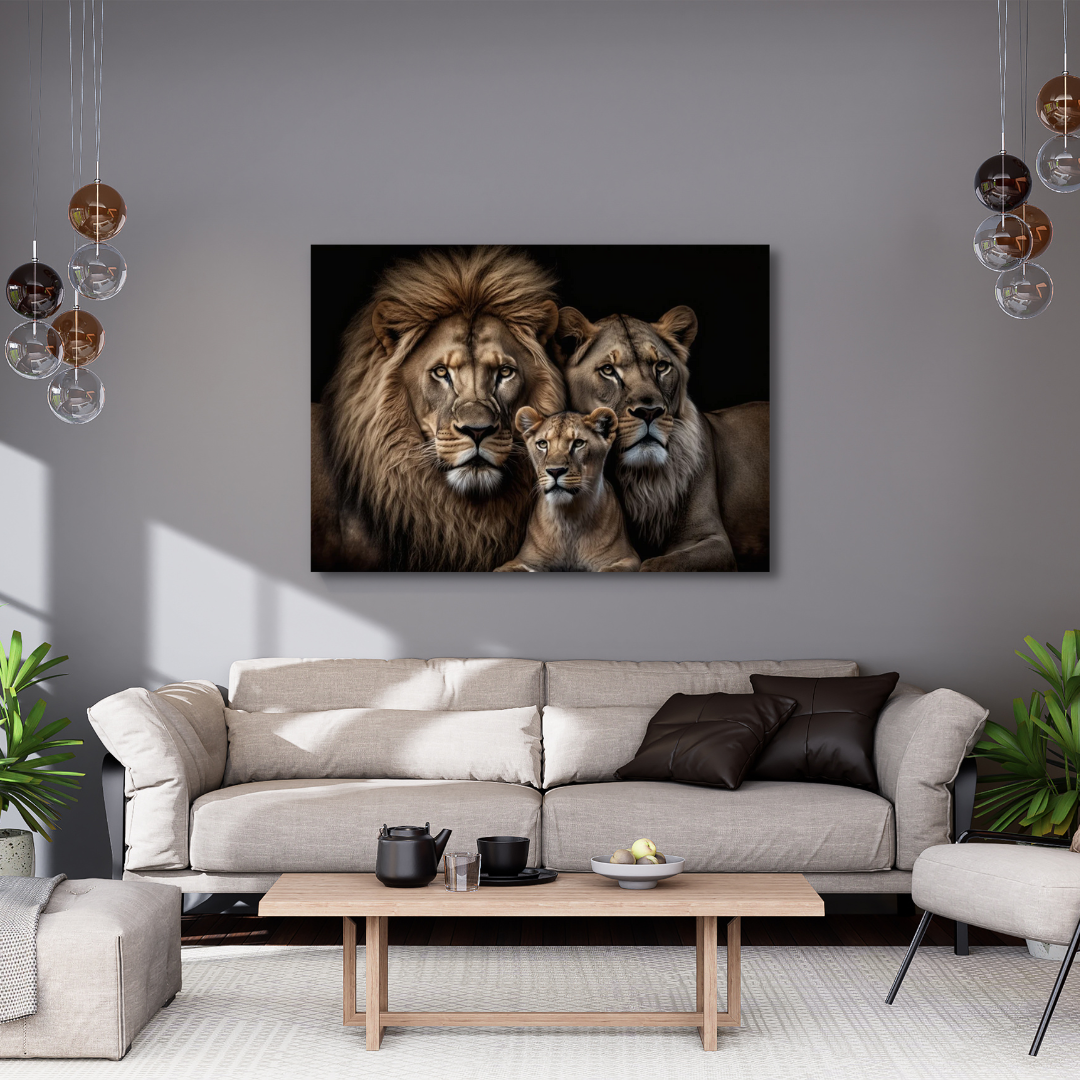Canvas Wall Art - Lions Family Artwork