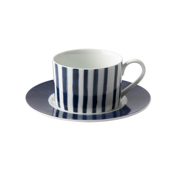 Blue Lines Cup &amp; Saucer Set of 4