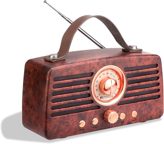 Wood Texture Vintage FM Radio Wireless Bluetooth Speaker