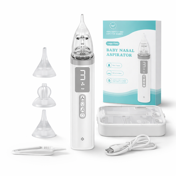 Electric Baby Nasal Aspirator Gentle Nose Cleaning Silicone Tips &amp; Safe