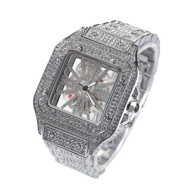 Skeleton Full Diamond Quartz Watch