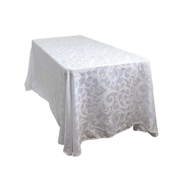 White Rectangular Jacquard Tablecloth