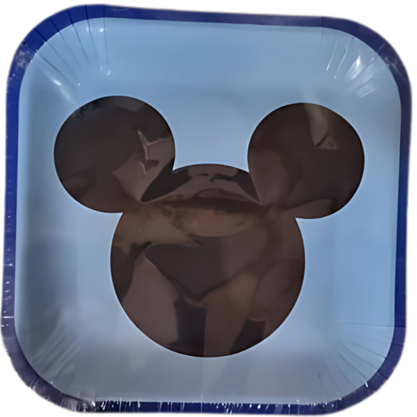 Mickey Mouse Square Paper Plates 10 Pack - 19x19cm