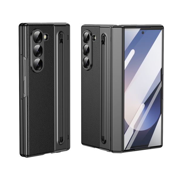 Phone Case Compatible With Samsung Z Fold 5 Leather Hinge Folding Cover
