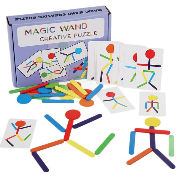 Children's Wooden Rainbow Stick Puzzle Math Counting Stick Educational Toys