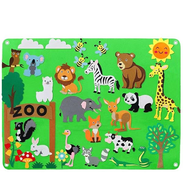 DIY Zoo Set Felt Learning Board for Little Ones