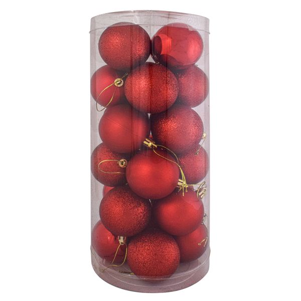 Red Christmas Baubles Set