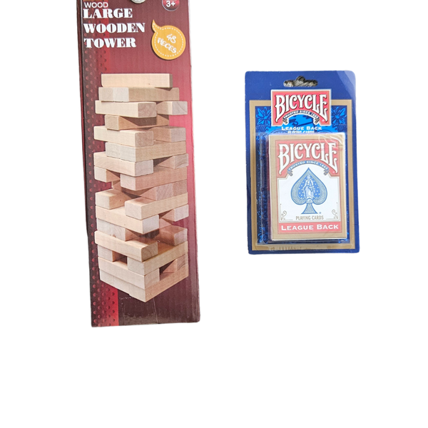 Large Wooden Tower and Bicycle Playing Cards Set