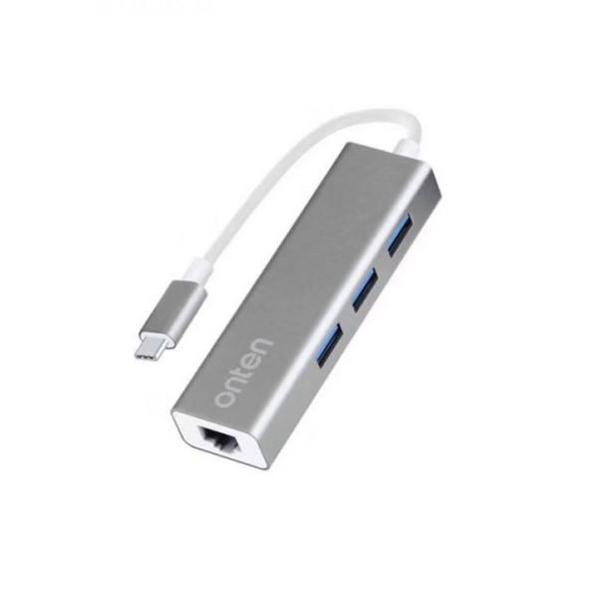 Onten USB-C to 3-Port Hub with Gigabit Ethernet Adapter