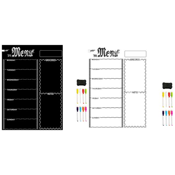 A3 Magnetic Whiteboard Sheet For Kitchen Fridge With 8 Pen(Black)