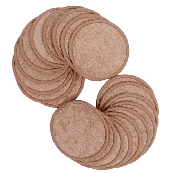 20-Piece Soft Reusable Makeup Remover Pads - Brown
