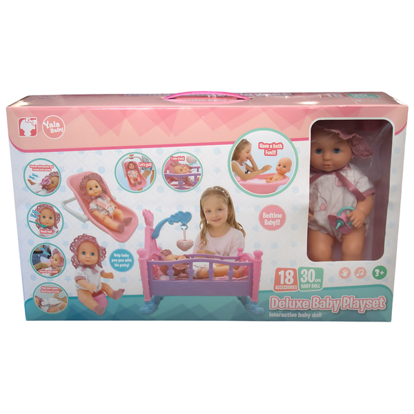 Deluxe Baby Playset with 30 CM Drink &amp; Wet New Born Baby Doll