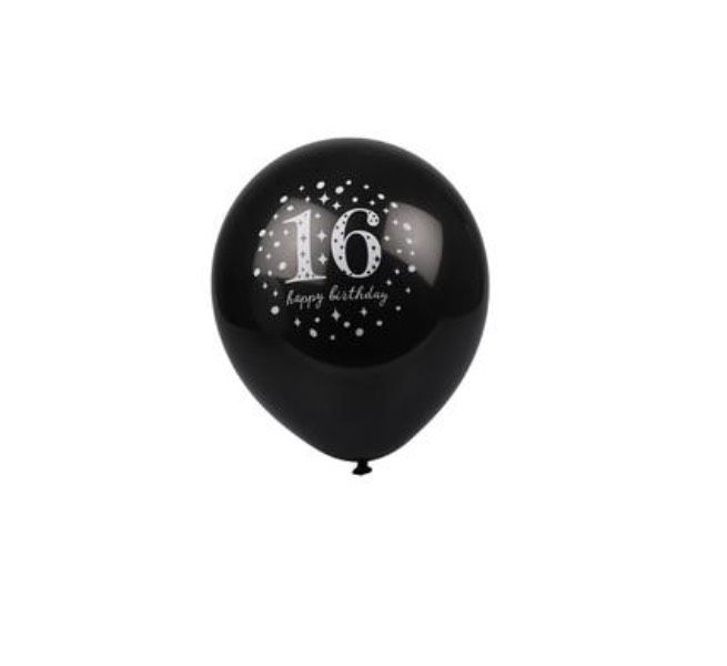Helium Party Balloon 16 Years Old - White