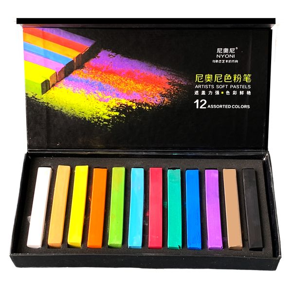 Nyoni - Professional Artist Soft Square Pastel - 12 Colour Set