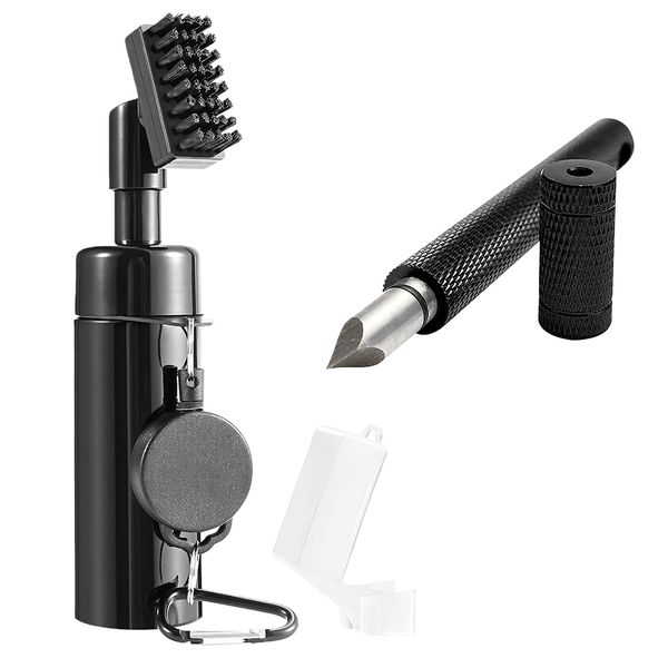 Pro Golf Club Cleaner Brush with Golf Groove Sharpener Tool for Men/Women