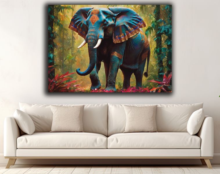 0216 Indian Elephant Canvas Wall Art