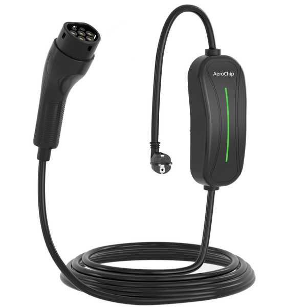 16A 3.5kW EU Type 2 Portable EV Charger,5m Cable Electric Car Home Charger