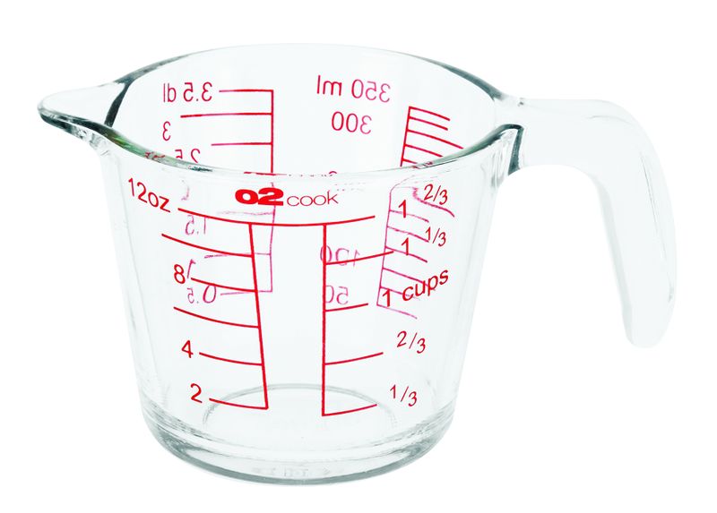 O2 Cook 350ml Measuring Cup Lime Glass