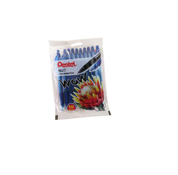 Pentel - Wow Retractable Ballpoint Pen 0.7mm Set Of 10 - Blue x 2