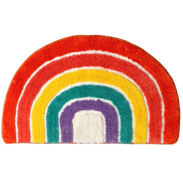 Home Decor Bathroom Non Slip Washable Rainbow Bathmat (80 cm)